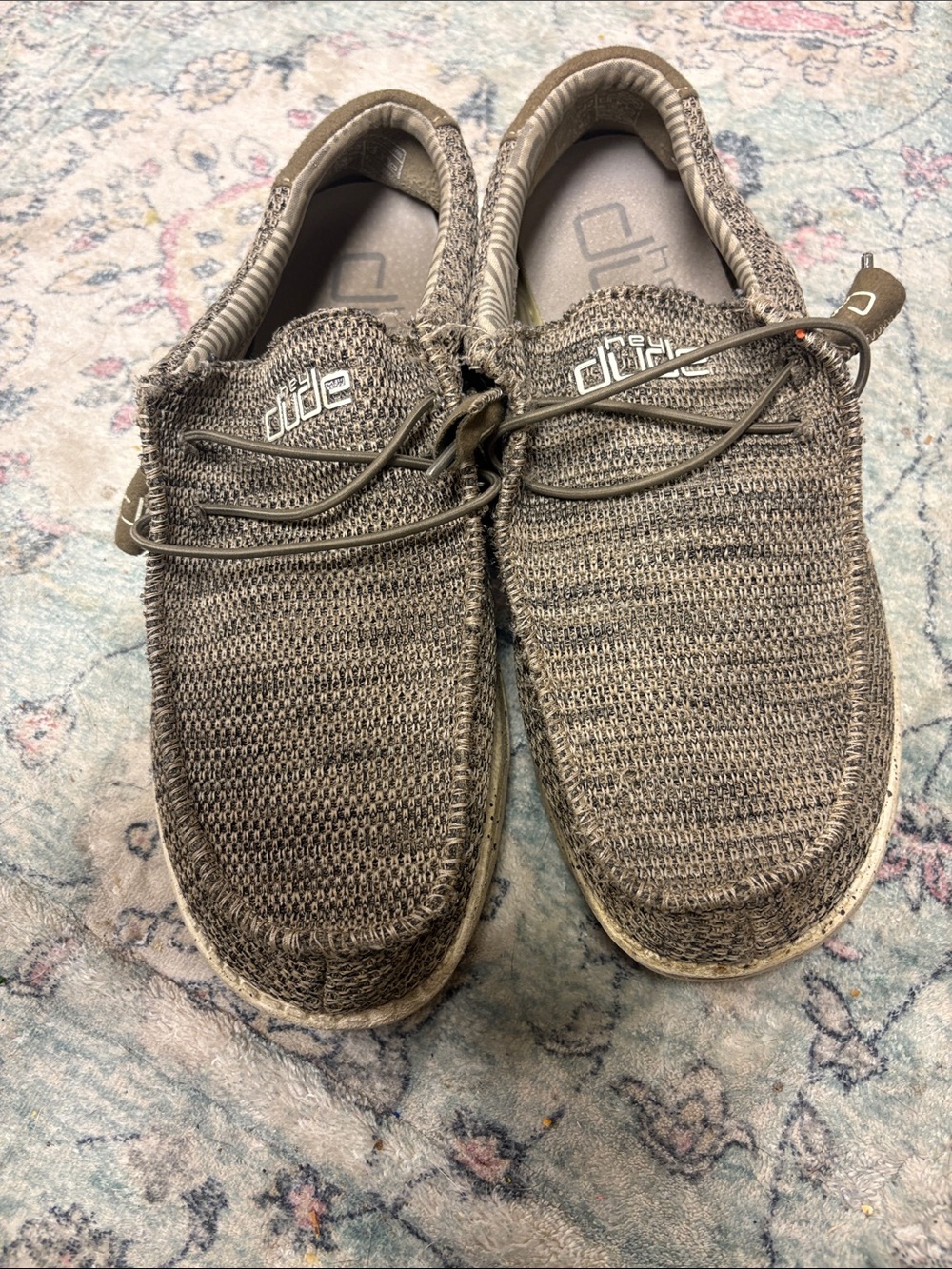 Hey Dude Men's Knit Slip-On Loafers in Taupe Gray